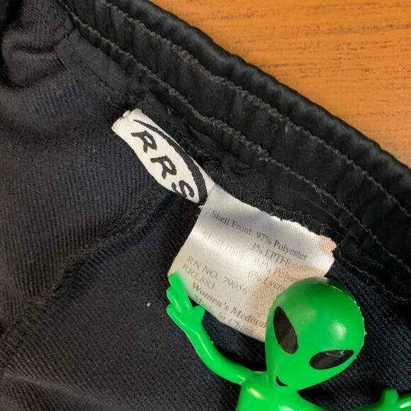 Black Track Pants MEDIUM Zip Ankle Pockets Thick Jersey 31" Inseam Vintage 80s - Picture 6 of 8